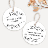 Wildblume Monogram Wedding Tag Geschenkanhänger