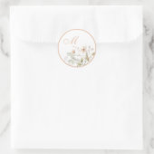 Wildblume Monogram Wedding Umschlag Aufkleber (Tasche)