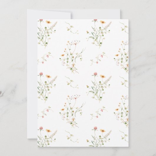 Wildblume Monogram Wreath Modern The Night Before Einladung (Rückseite)