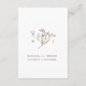 Wildblume Monogramm braun Hochzeit im Herbst Gasti Begleitkarte (Vorderseite)