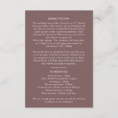 Wildblume Monogramm braun Hochzeit im Herbst Gasti Begleitkarte (Rückseite)