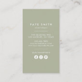 Wildblume Monogramm F Visitenkarte (Rückseite)