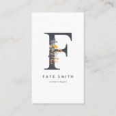 Wildblume Monogramm F Visitenkarte (Vorderseite)