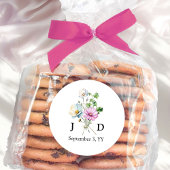 Wildblume-Monogramm für Bräunungs- und Knocheninit Runder Aufkleber