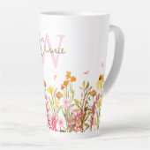 Wildblume Monogramm große Latte-Tasse Milchtasse (Rechte Ecke)