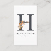 Wildblume Monogramm H Visitenkarte (Vorderseite)