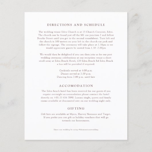 Wildblume Monogramm Hochzeit im Herbst (Rückseite)