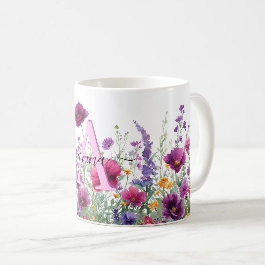 Wildblume, Monogramm Kaffeetasse (VorderseiteRechts)