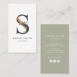Wildblume Monogramm S Visitenkarte