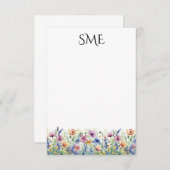 Wildblume-Monogramm-Stationierung Dankeskarte (Vorne/Hinten)