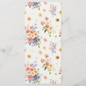 Wildblume Monogramm | Verziertes Boho-Hochzeitspro Programm (Rückseite)