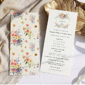 Wildblume Monogramm | Verziertes Boho-Hochzeitspro Programm