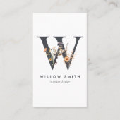 Wildblume Monogramm W Visitenkarte (Vorderseite)