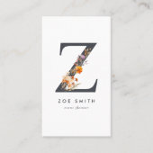 Wildblume Monogramm Z Visitenkarte (Vorderseite)