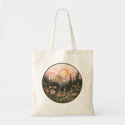 Wildblume Mountain Travel Tasche Wiederverwendbare (Vorne)