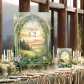 Wildblume Mountain Wiese Wald Rustikale Hochzeit Tischnummer