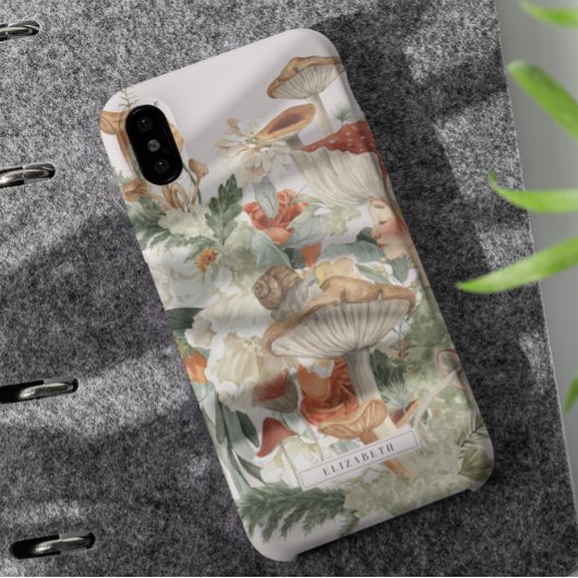Wildblume Mushroom | Boho Autumn Forest Monogram Case-Mate iPhone Hülle
