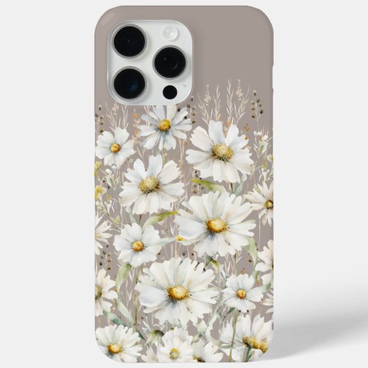 Wildblume Muster auf Beige Case-Mate iPhone Hülle (Rückseite)