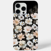 Wildblume Muster auf schwarz Case-Mate iPhone Hülle (Rückseite)