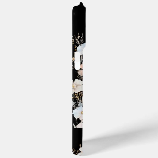 Wildblume Muster auf Schwarz Personalisiert Case-Mate iPhone Hülle (Rückseite / Rechts)