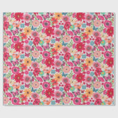 Wildblume Muster Brautparty Geschenkpapier (Flach)