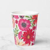 Wildblume Muster Brautparty Pappbecher (Vorderseite)