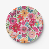 Wildblume Muster Brautparty Pappteller (Vorderseite)