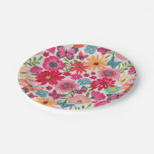 Wildblume Muster Brautparty Pappteller (Schrägansicht)