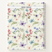 Wildblume Muster individuelle Name Skizzen Notizblock (Rückseite)