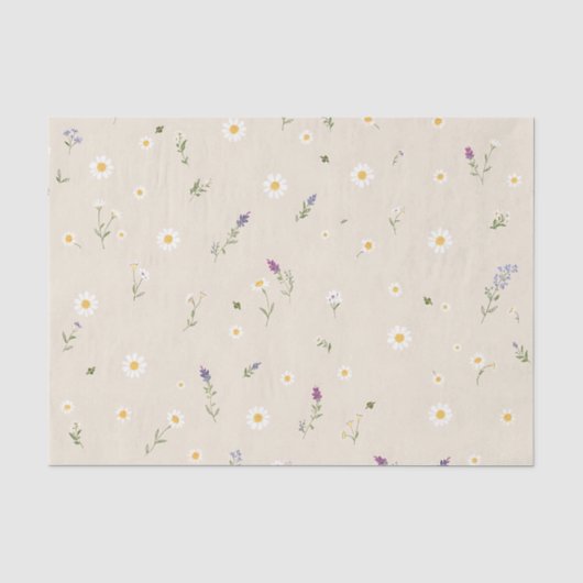 Wildblume-Muster mit Daisis Seidenpapier (Vorderseite)