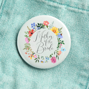 Wildblume Mutter der Brautskriptzeit Button