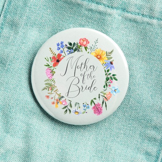 Wildblume Mutter der Brautskriptzeit Button