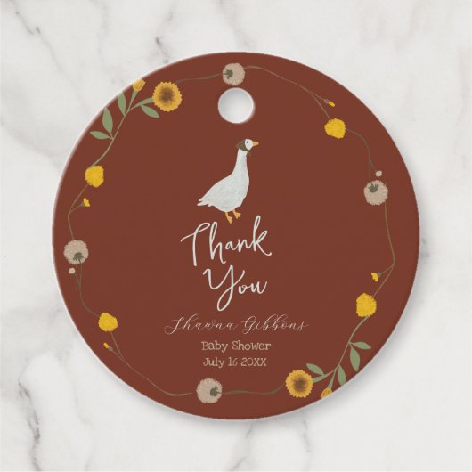 Wildblume Mutter Gänse Kinderzimmer Rhyme Geschenkanhänger (Vorderseite)