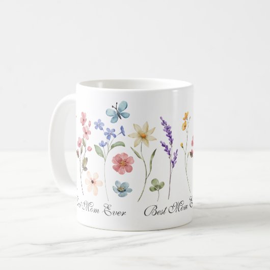 Wildblume Muttertag für Pflanze Liebe Gartenarbeit Kaffeetasse (Vorderseite Links)