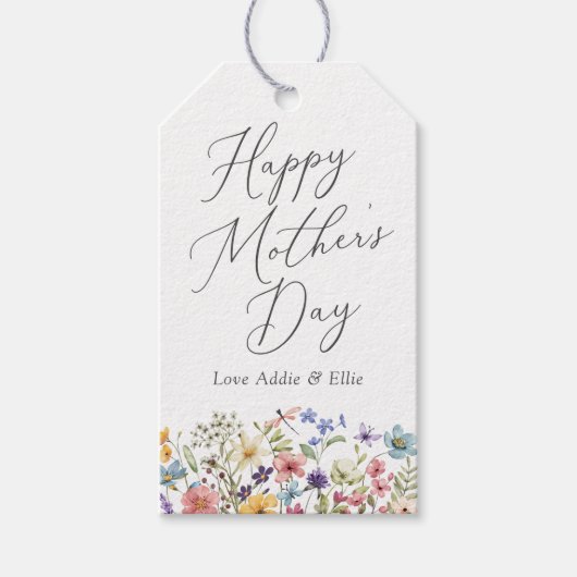 Wildblume Muttertag Geschenkanhänger (Vorderseite)