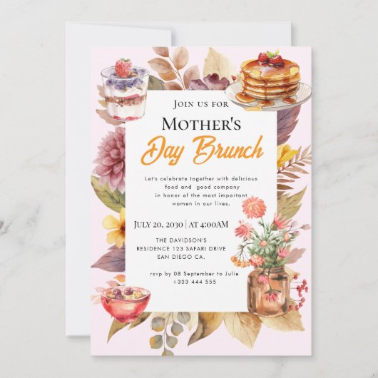 Wildblume Muttertagsessen Einladungen (Vorderseite)