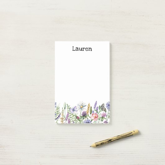 Wildblume Nachhinweise Post-it Klebezettel (Auf Schreibtisch)