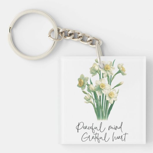 Wildblume Narziss Schlüsselanhänger (Vorderseite)