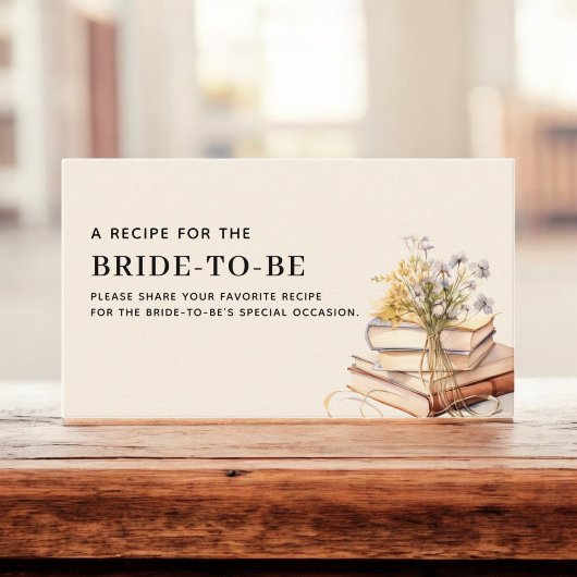 Wildblume Neues Kapitel Rezeptkarte Brautparty Begleitkarte