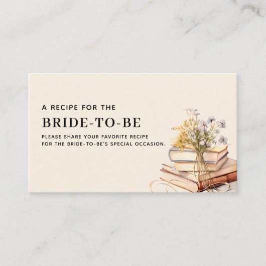Wildblume Neues Kapitel Rezeptkarte Brautparty Begleitkarte (Vorderseite)