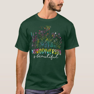Wildblume Neurovielfalt ist ein schöner ADHS Autis T-Shirt