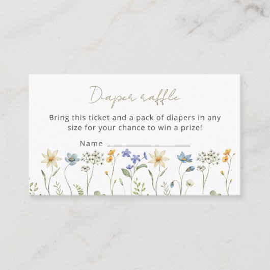 Wildblume Neutral Baby Duwer Diaper Begleitkarte (Vorderseite)