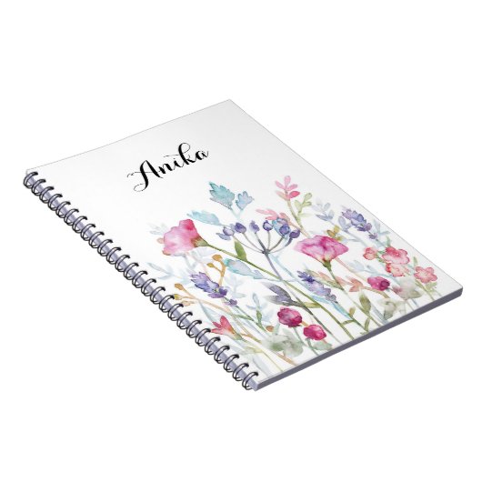 Wildblume-Notebook, individuelle Name-Notebook Notizblock (Rechte Seite)