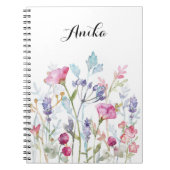 Wildblume-Notebook, individuelle Name-Notebook Notizblock (Vorderseite)
