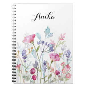 Wildblume-Notebook, individuelle Name-Notebook Notizblock