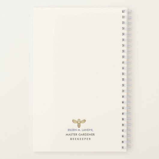 Wildblume Notebook Little Bee Beekeeper Gardeners Notizblock (Rückseite)