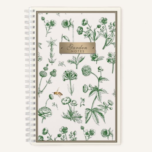 Wildblume Notebook Little Bee Beekeeper Gardeners Notizblock (Vorderseite)