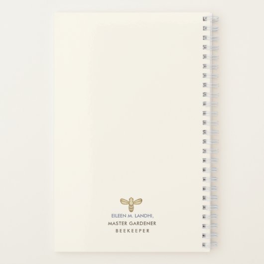 Wildblume Notebook Little Bee Beekeeper Gardeners Notizblock (Rückseite)