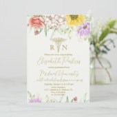 Wildblume Nursing Graduation Party RN Einladung (Stehend Vorderseite)