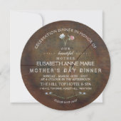 Wildblume Oak Wood Mother Day Dinner Einladung (Vorderseite)